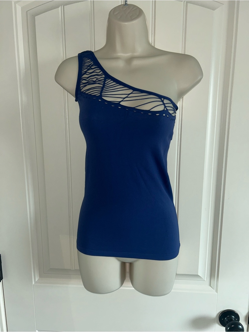 FP Movement by Free People One-Shoulder Cutout Tank Top - Royal Blue Sz XS/S